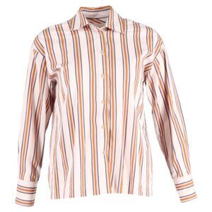 Ba&Sh Stripe Print Long Sleeve Shirt in Multicolor Cotton